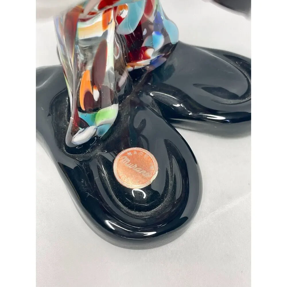 Venetian Murano Hand Blown Art Glass Circus Clown Figurine Sculpture, Italy
